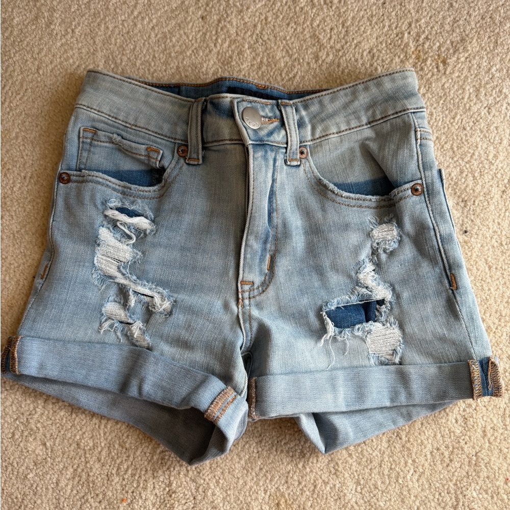 Aeropostale Blue Jean Shorts High Rise Midi